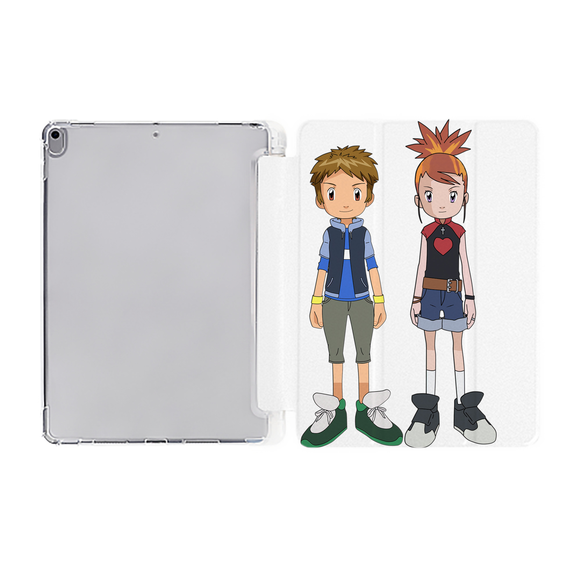 （画像用） Digimon デジタルモンスター/デジモン IPad ケース ペン収納付き 三つ折りスタンド PUレザー×シリコン 対応機種9.5/10.5/10.9インチ
